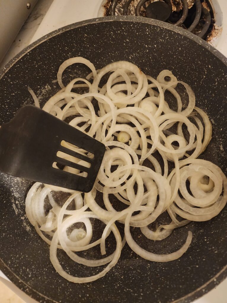 Sauteed onions in butter