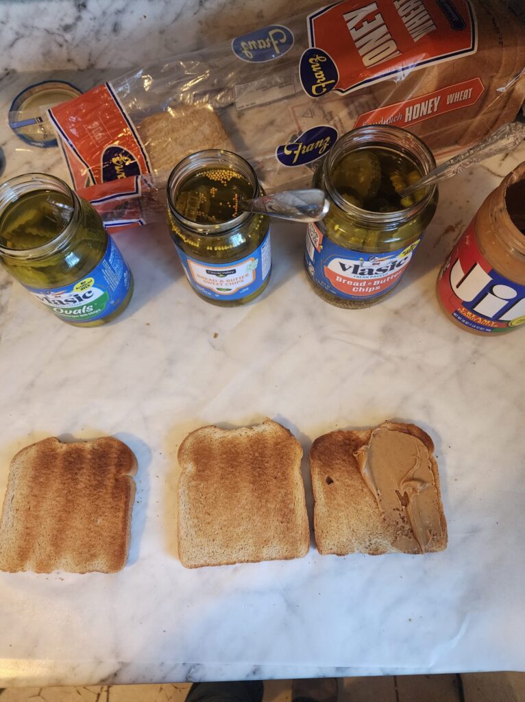 our toasted peanut butter sandwiches
